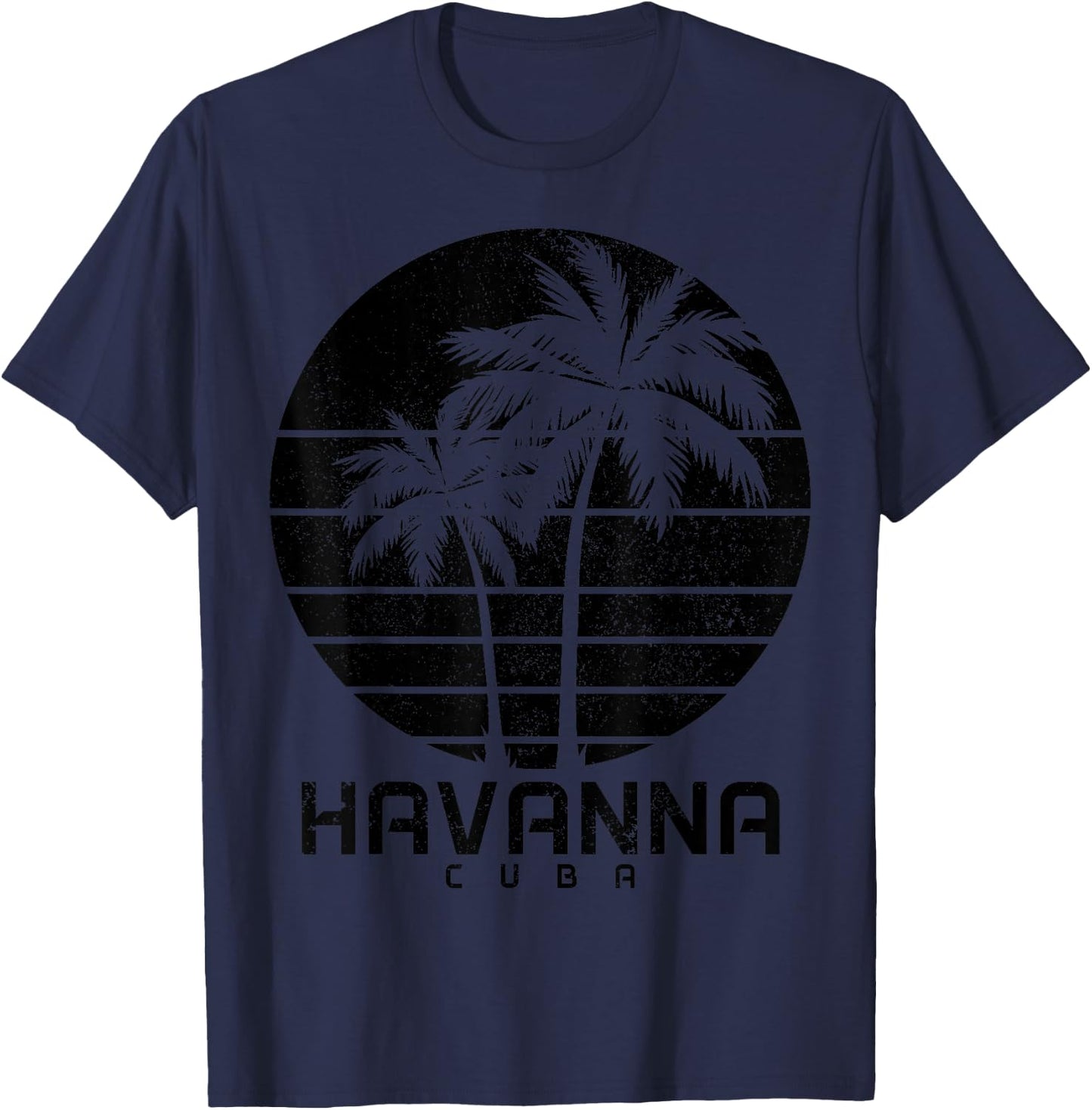 Havanna Kuba Vintage Palmen Strand Souvenir Pride T-Shirt - T-Shirt | Navy