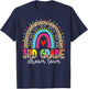 3rd Grade Dream Team Leopard Rainbow Teacher Back To School T-Shirt - T-Shirt | Navy