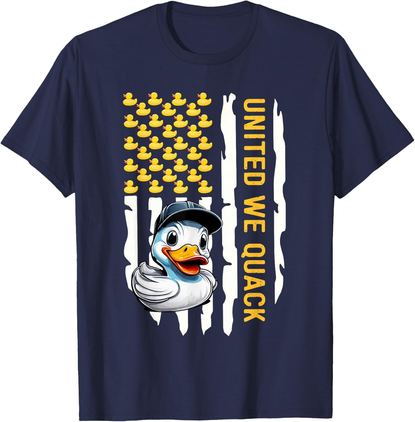 United We Quack Patriotic Rubber Duck 4th of July T-Shirt - T-Shirt | Navy