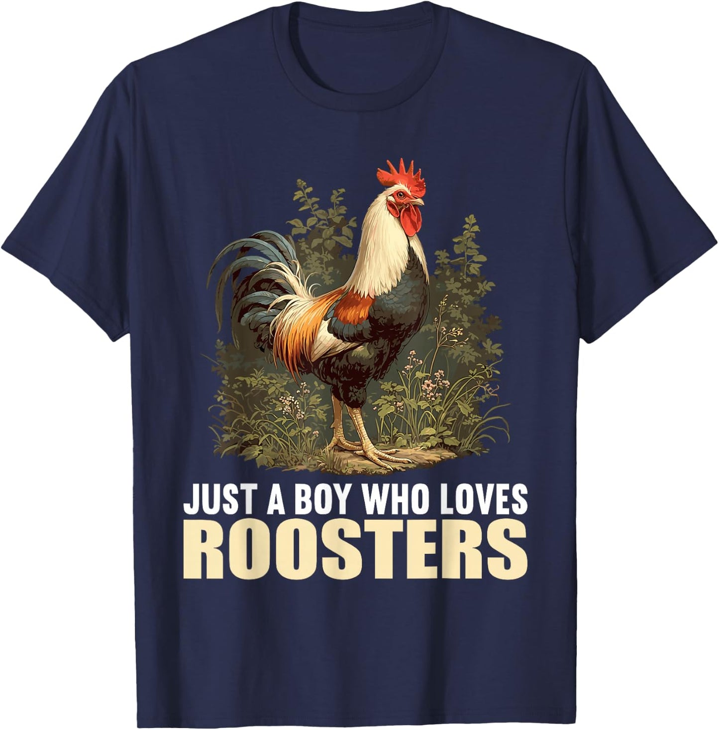 Just a Boy who loves Roosters Rooster T-Shirt - T-Shirt | Navy