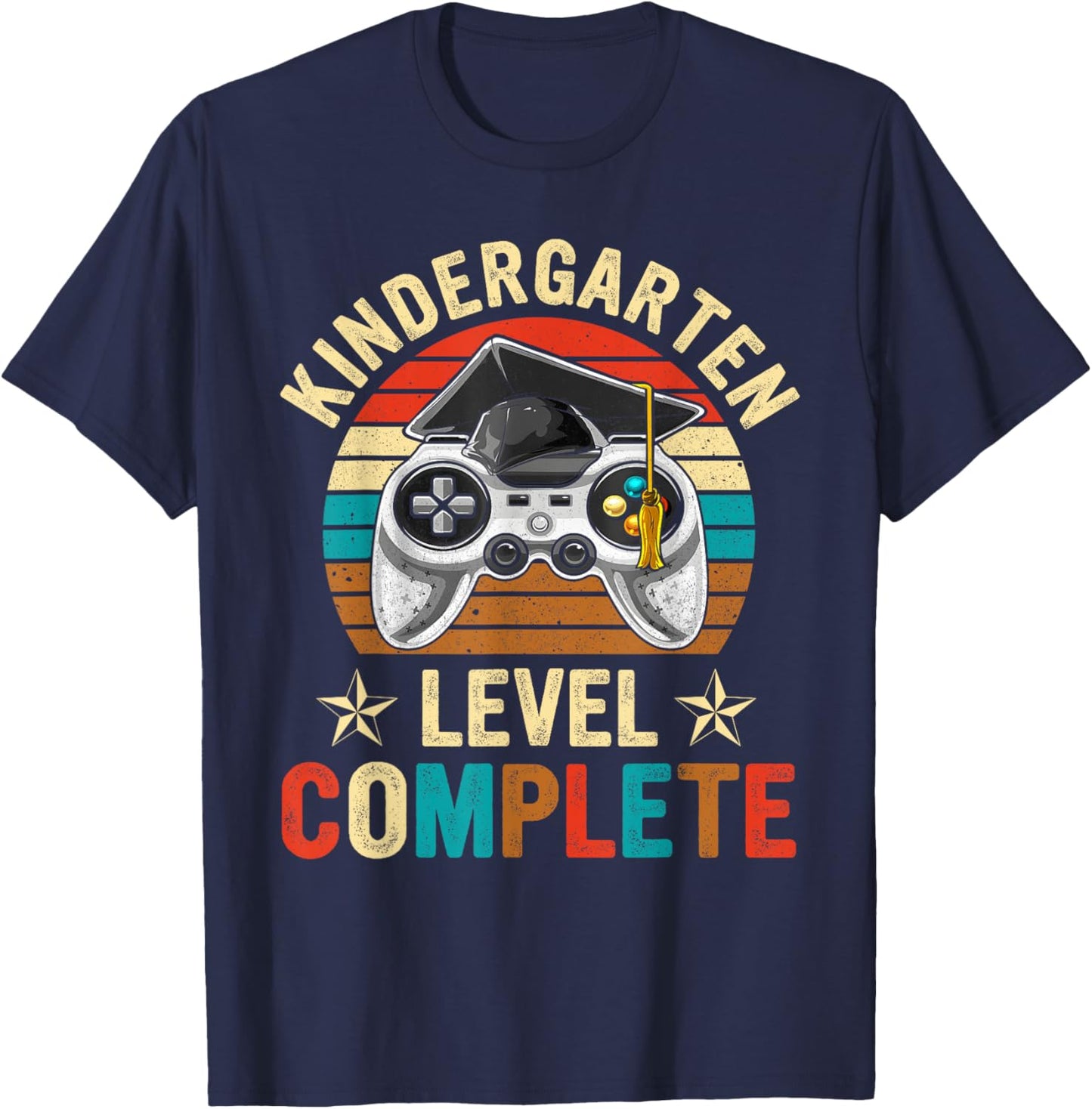 Kindergarten Level Complete Last Day Of School Graduate Boys T-Shirt - T-Shirt | Navy