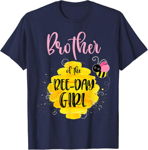 Brother Bee Day Girl Birthday Honeybee Bday Party Family T-Shirt - T-Shirt | Navy