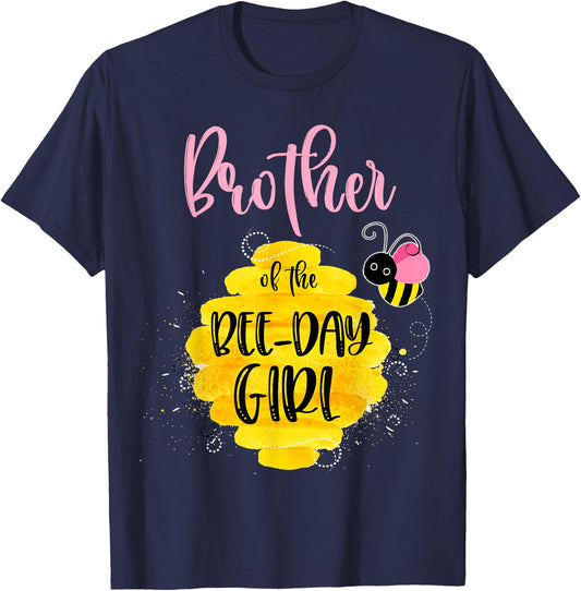 Brother Bee Day Girl Birthday Honeybee Bday Party Family T-Shirt - T-Shirt | Navy