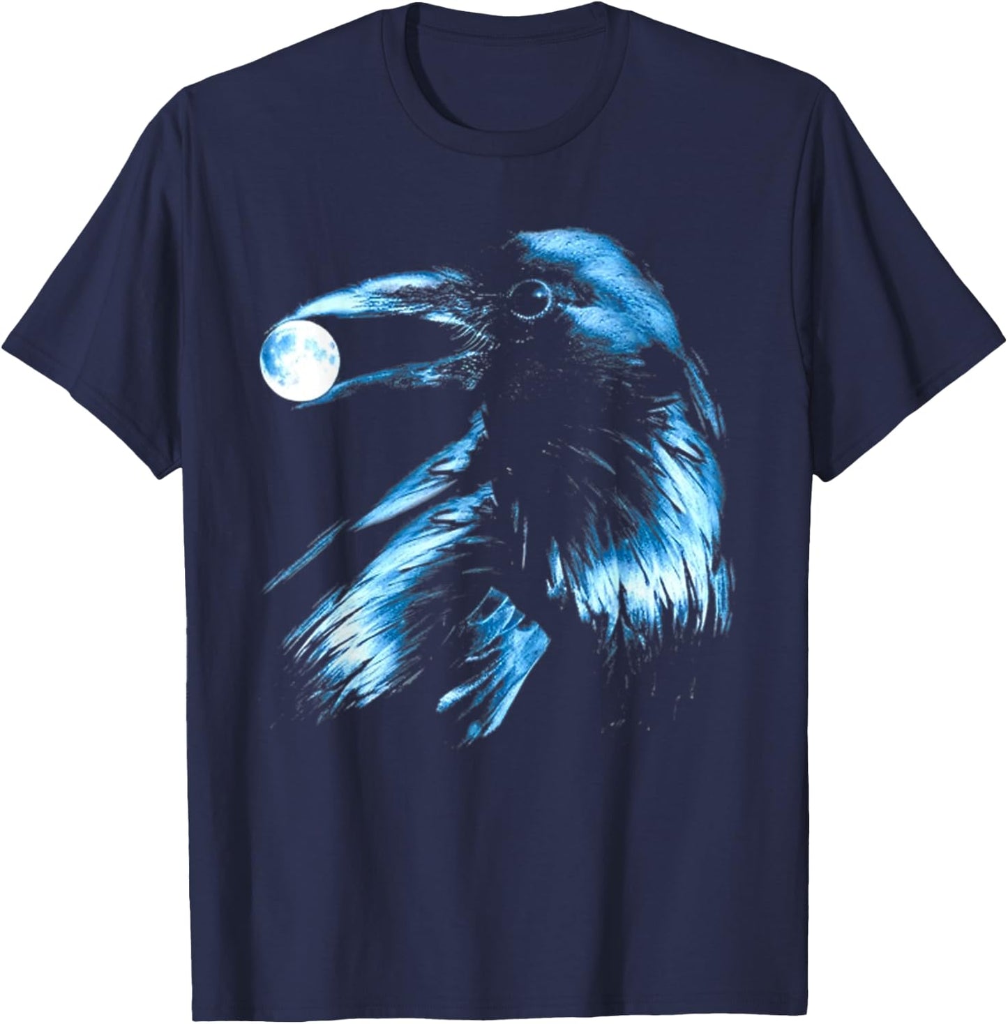 Raven Moon Valhalla North Myths Celtic Symbols T-Shirt - T-Shirt | Navy