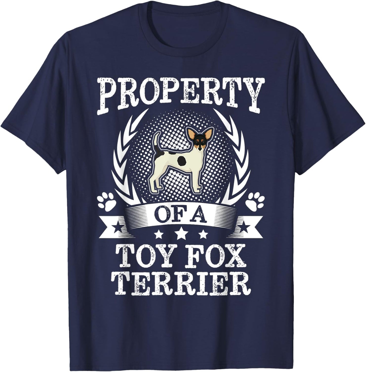 Property Of A Toy Fox Terrier Shirt Cute Dog Lover Gift Women Kids T-Shirt - T-Shirt | Navy