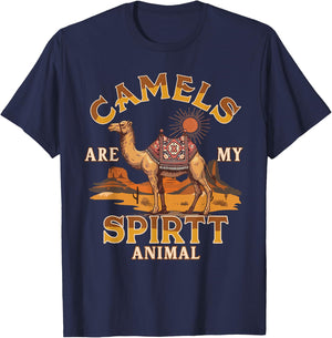 Camel Lover Desert Vibes Camels Are My Spirit Animal T-Shirt - T-Shirt | Navy