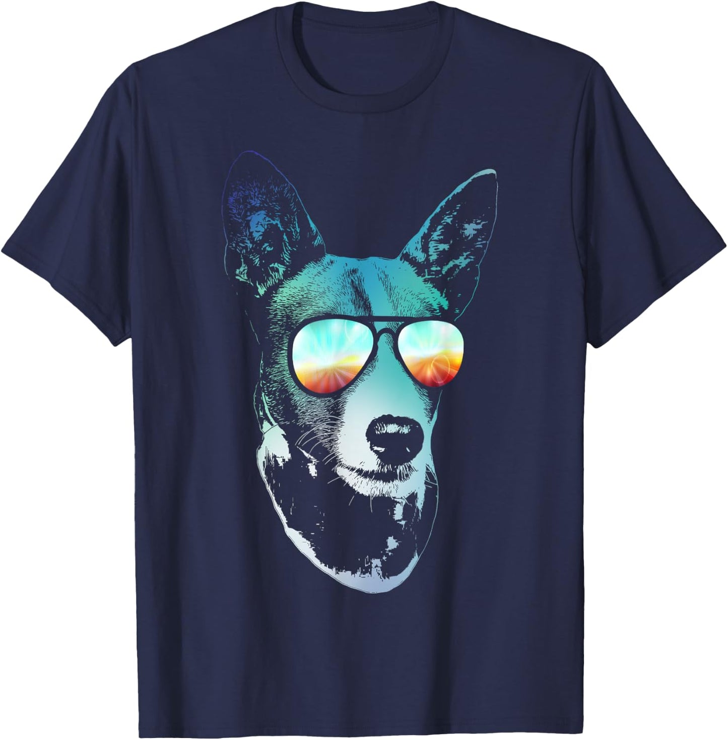 Disco Groovy Basenji Dog Gift T-Shirt - T-Shirt | Navy