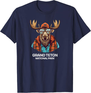 Grand Teton National Park - Moose T-Shirt - T-Shirt | Navy