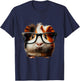 Niedliches Meerschweinchen mit Brillendesign T-Shirt - T-Shirt | Navy