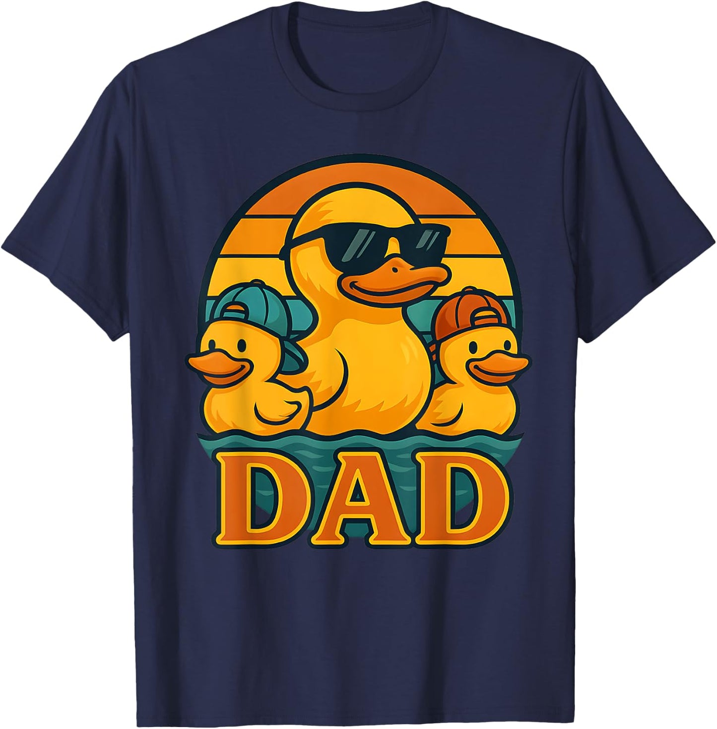Dad Rubber Duck Retro Rubber Ducky Family Retro Dad of Boys T-Shirt - T-Shirt | Navy