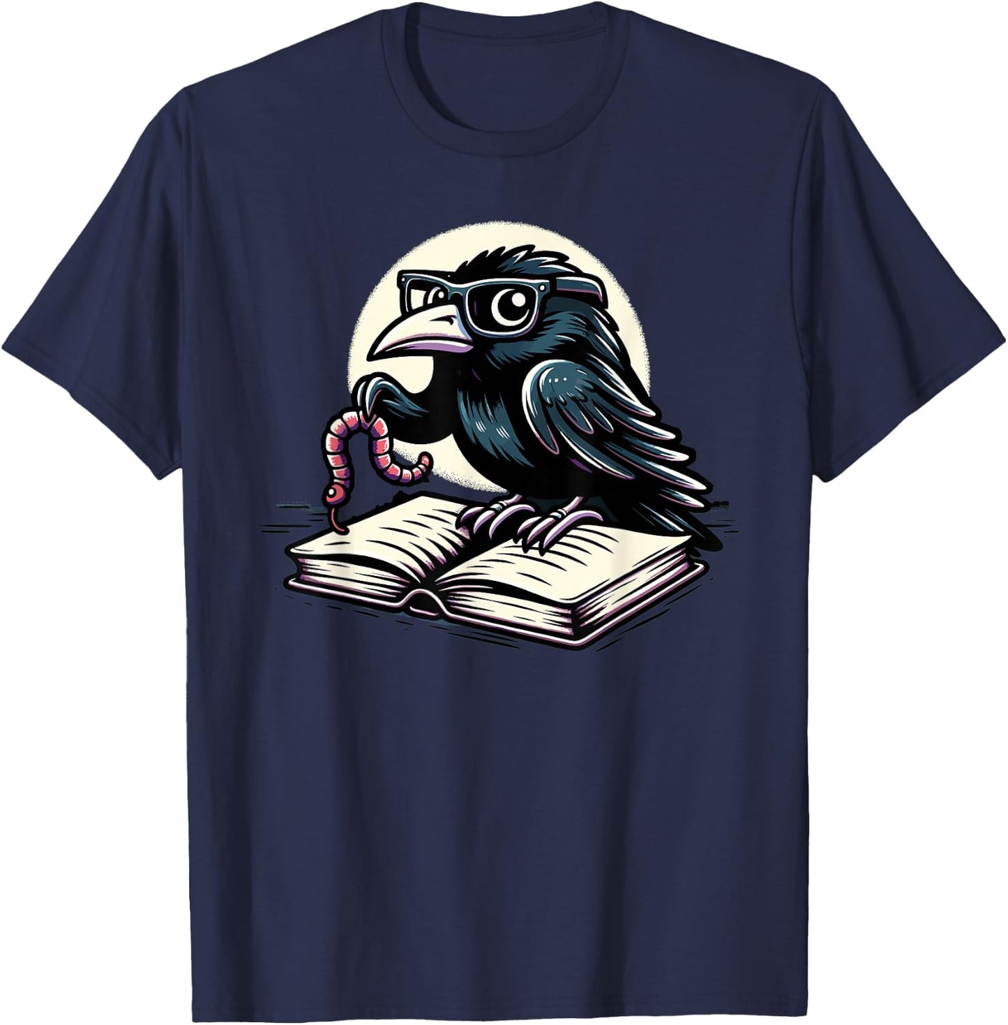Edgar Allan Poe Raven Gothic Literature Macabre Poetry T-Shirt - T-Shirt | Navy