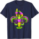Mardi Gras Fleur De Lis Crawfish Leopard Costume T-Shirt - T-Shirt | Navy
