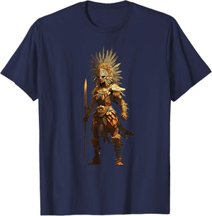 Aztec Jaguar Warrior Native Mexican Mythology Men Women T-Shirt - T-Shirt | Navy