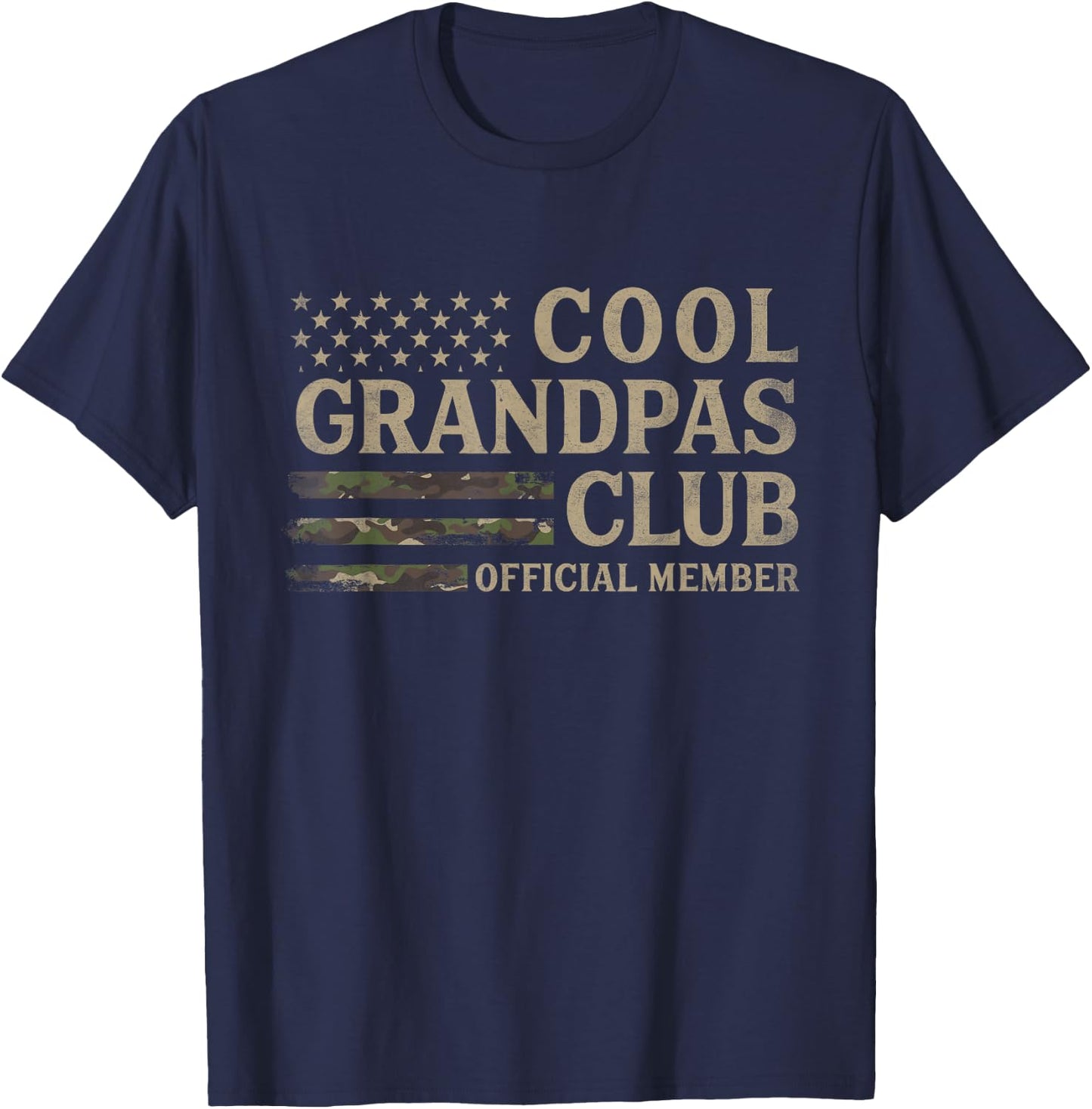 Cool Grandpas Club Camo USA Flag Father's Day Camourflage T-Shirt - T-Shirt | Navy