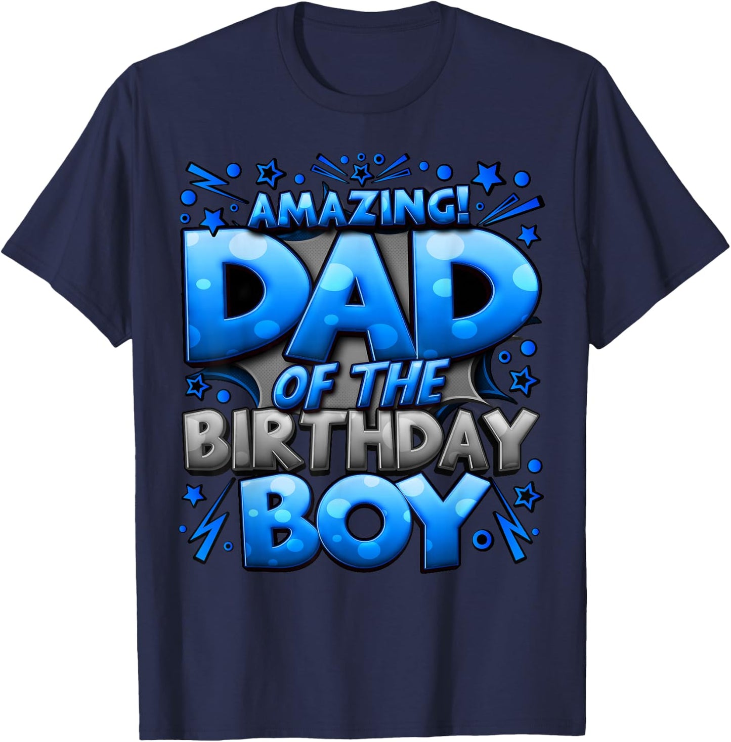 Dad of The Birthday Boy Matching Family Father T-Shirt - T-Shirt | Navy