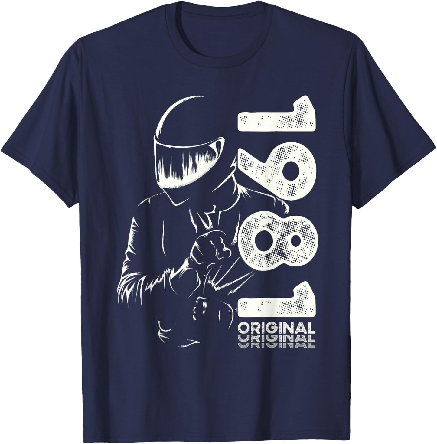 43rd Birthday Man Motorcycle Biker Biker 1981 T-Shirt - T-Shirt | Navy