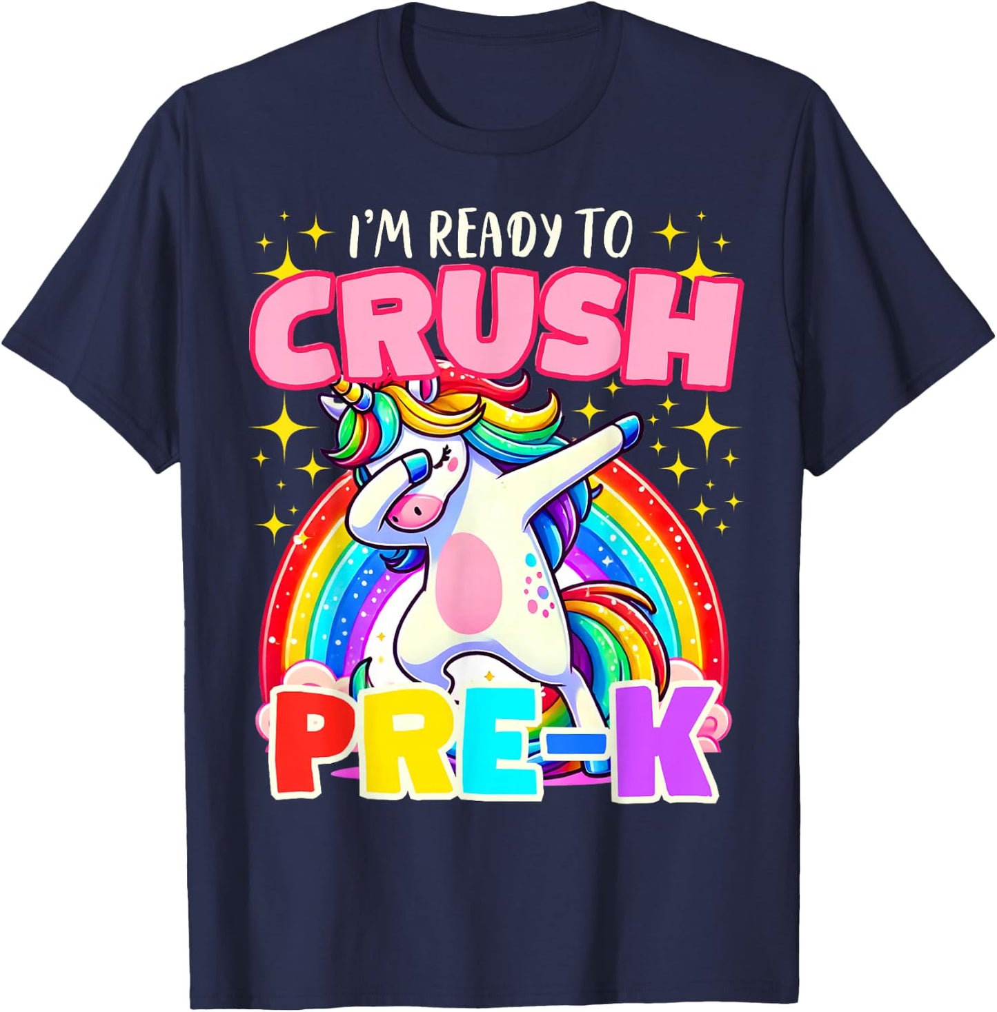 I'm Ready To Crush Pre-K Unicorn First Day of Preschool Kids T-Shirt - T-Shirt | Navy