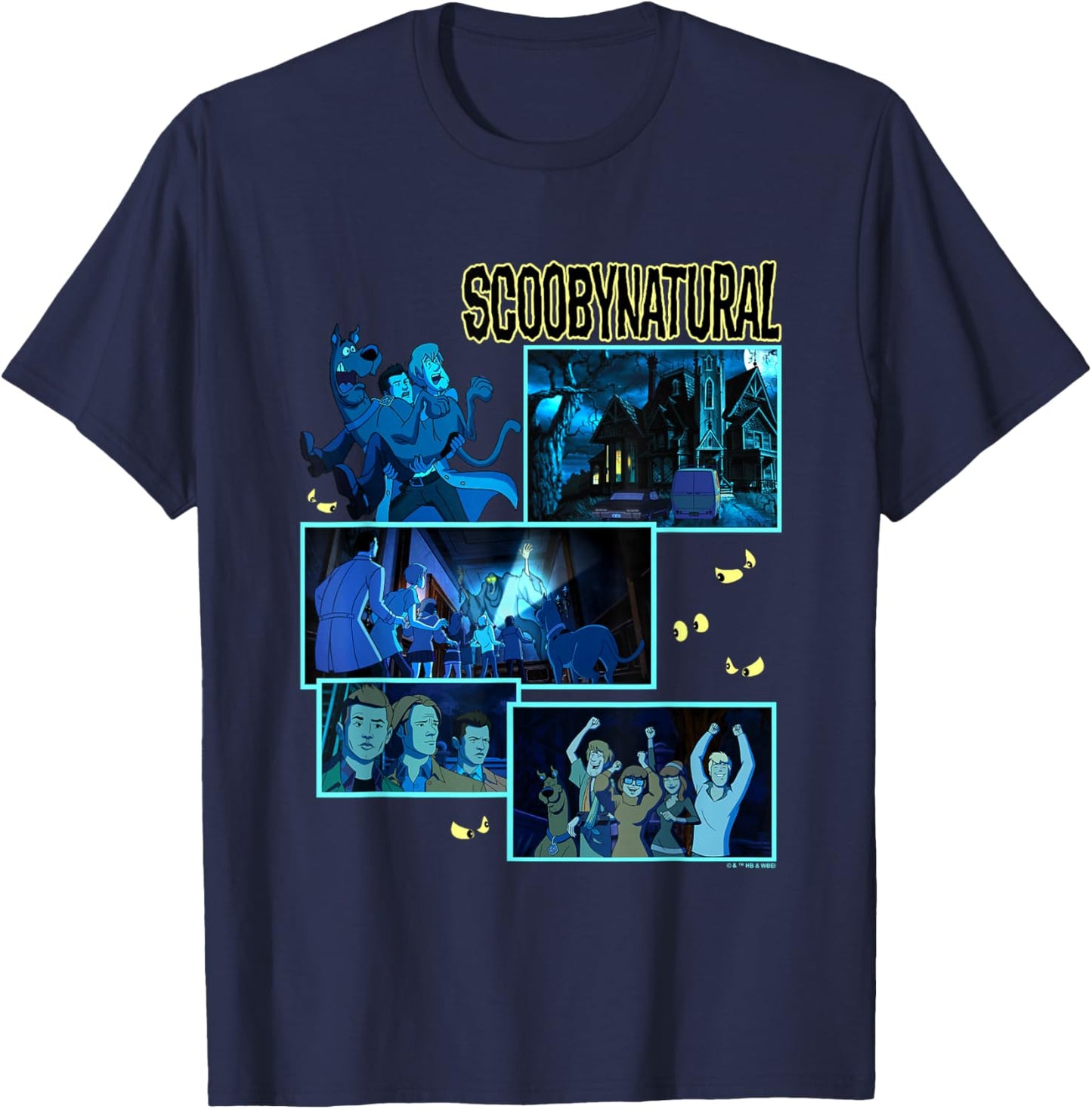 Scooby-Doo Scoobynatural Haunted House , Black, S T-Shirt - T-Shirt | Navy