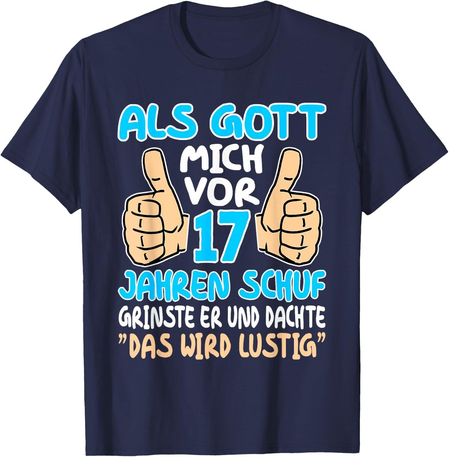 17th Birthday 17 Years Boy Girl Teenager 17 Years Old , black, s T-Shirt - T-Shirt | Navy