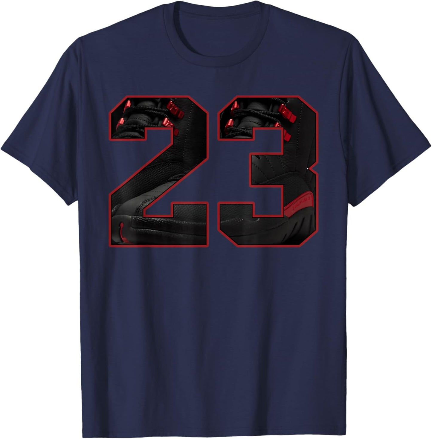 Bloodline 12s Outfit Matching Number 23 T-Shirt - T-Shirt | Navy