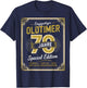 70th Birthday Man Woman 70 Years 1954 Decorative Funny Gift , black T-Shirt - T-Shirt | Navy