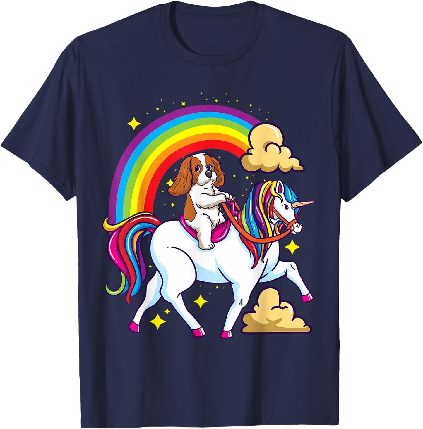 Cavalier King Charles Spaniel Ruby and Unicorn Gifts T-Shirt - T-Shirt | Navy