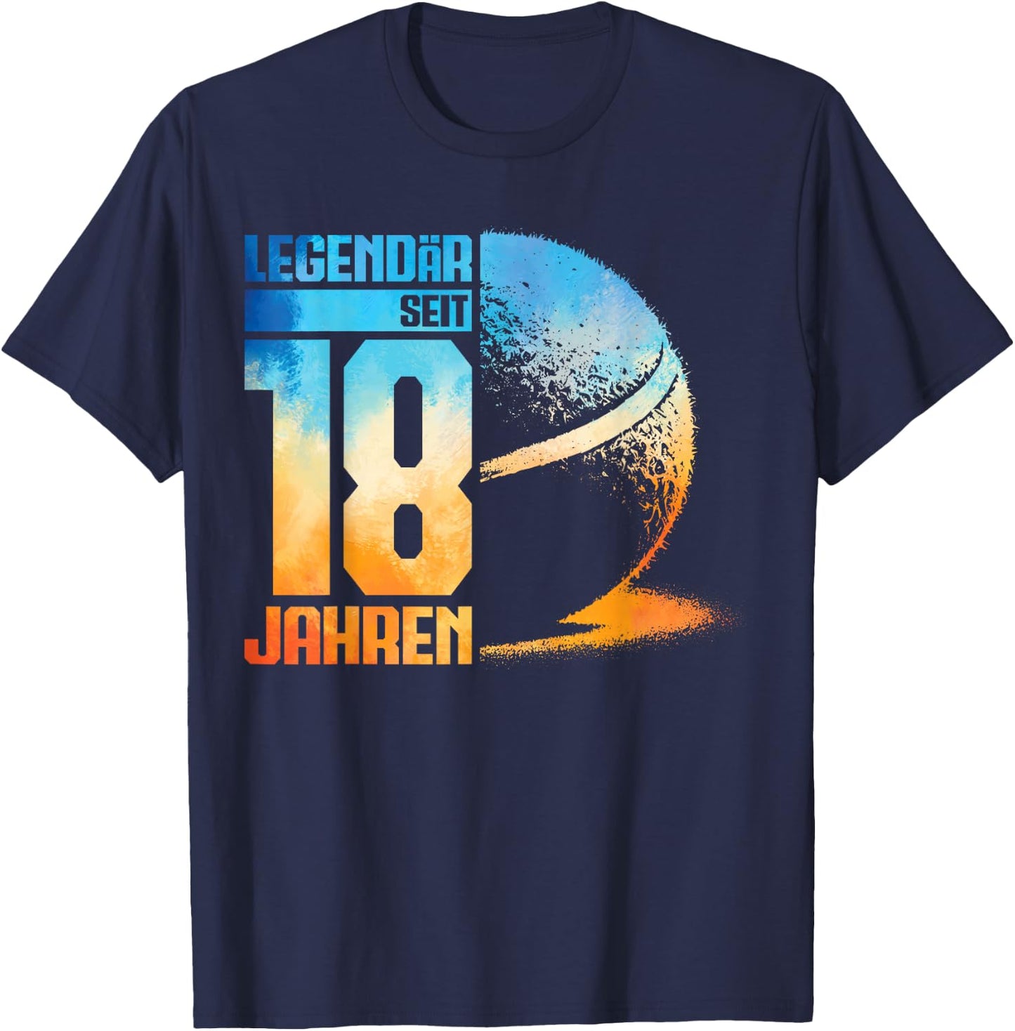 18th Birthday Decoration Tennis Player 18 Years Boy , black, S T-Shirt - T-Shirt | Navy