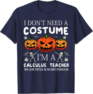 Funny Calculus Teacher Halloween Costume Math Teachers Scary Women T-Shirt - T-Shirt | Navy