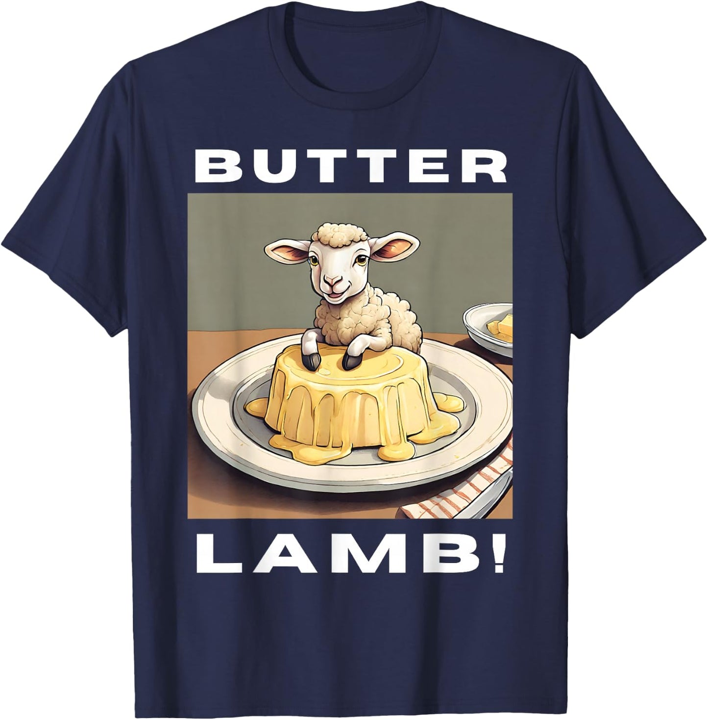Buffalo Traditions NY And Easter Polish Culture Butter Lamb T-Shirt - T-Shirt | Navy