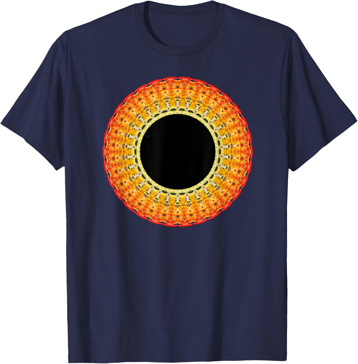 Total Solar Eclipse - Mandala Sun Shirt T-Shirt - T-Shirt | Navy