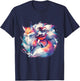Anime Kitsune Girl On Nine-tailed Fox T-Shirt - T-Shirt | Navy