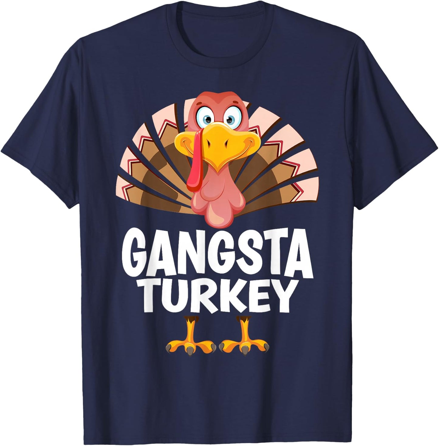 Thanksgiving Gangsta Turkey Matching Pajama T-Shirt - T-Shirt | Navy