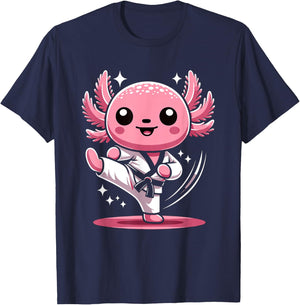 Karate Axolotl Martial Arts Taekwondo Kickboxing For Boys T-Shirt - T-Shirt | Navy