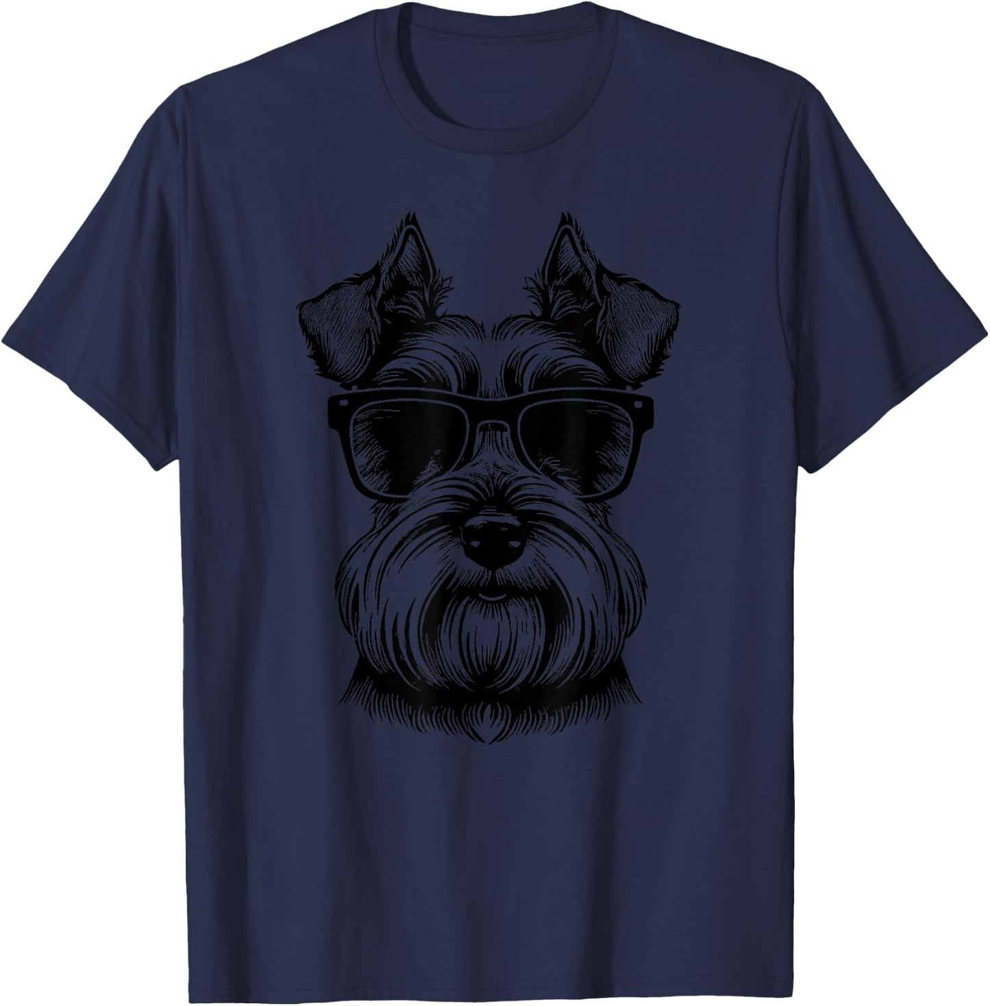 Miniature Schnauzer Miniature Schnauzer dog with sunglasses T-Shirt - T-Shirt | Navy
