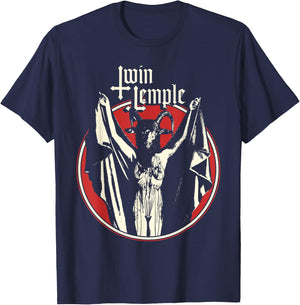 Twin Temple Official Baphomette - -Adults, Black, Small, Short Sleeve T-Shirt - T-Shirt | Navy