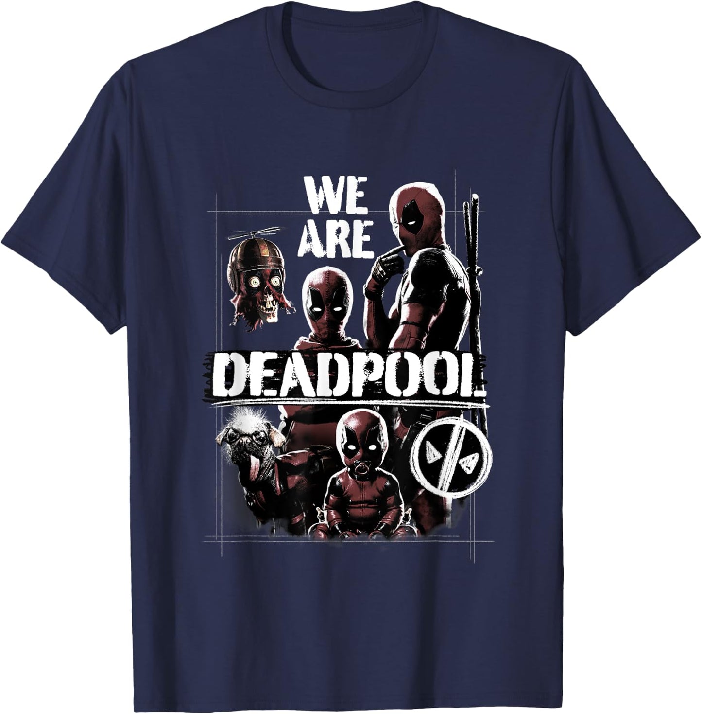 Marvel Deadpool & Wolverine We Are Deadpool Group Shot , Black, S T-Shirt - T-Shirt | Navy