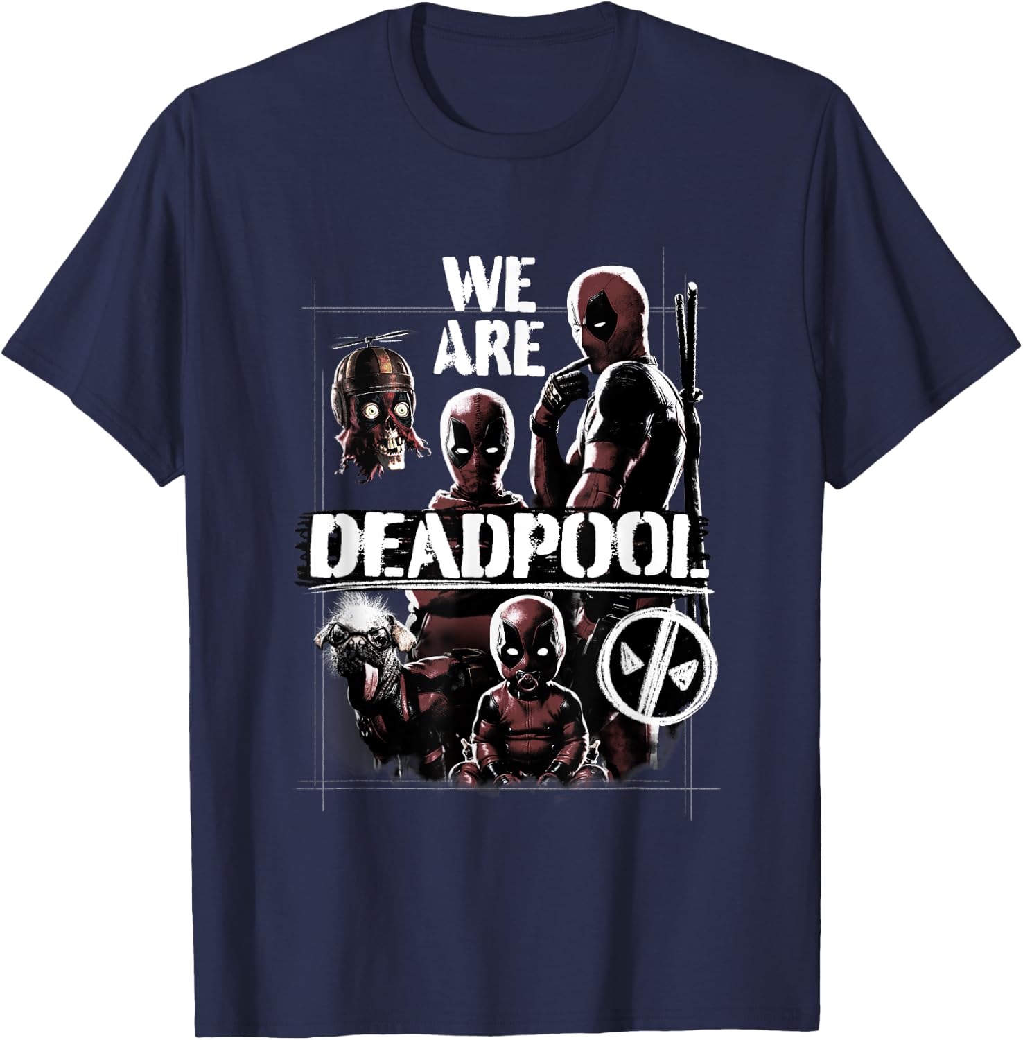 Marvel Deadpool & Wolverine We Are Deadpool Group Shot , Black, S T-Shirt - T-Shirt | Navy