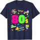Adult - Black - S - Crew Collar - Cartoon - Crossed - Short Sleeves - EU 38/40 - 80s Theme T-Shirt - T-Shirt | Navy