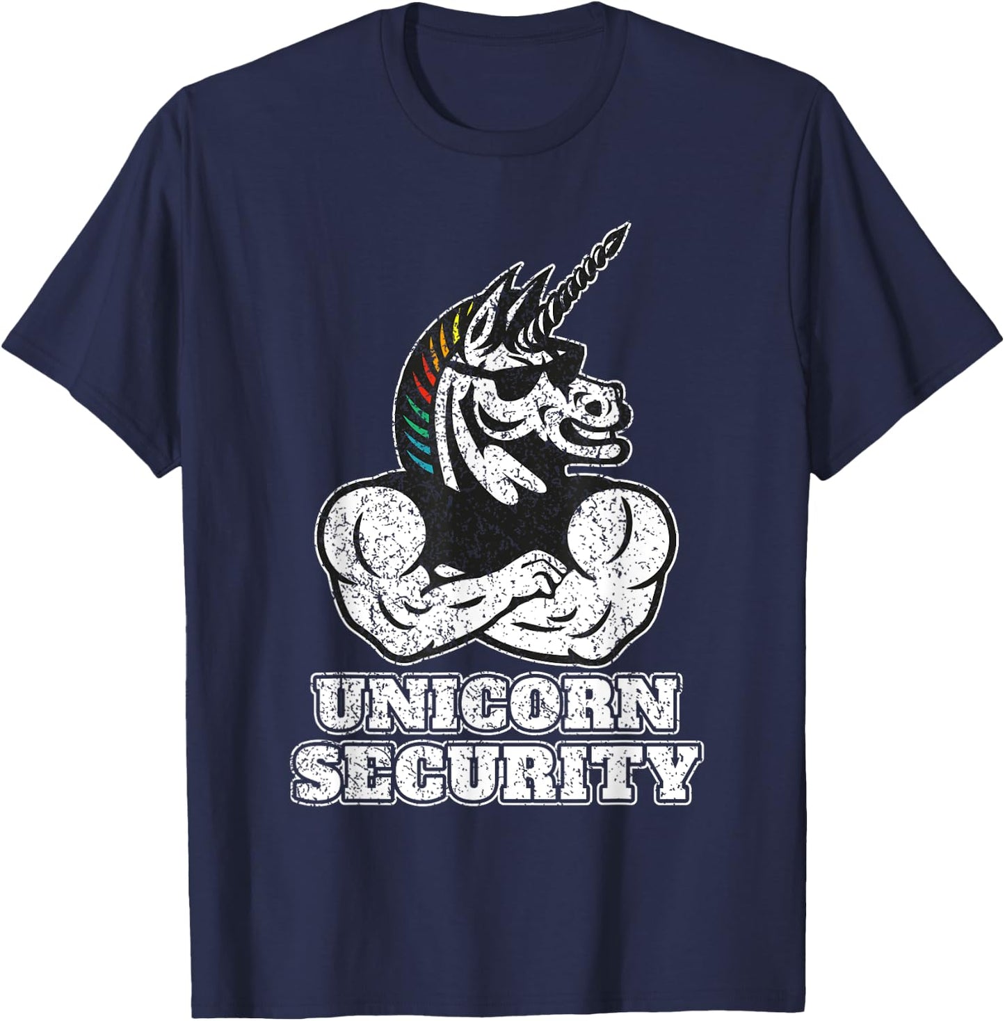 Unicorn Security I Unicorn Lover Muscular I Unicorn Security T-Shirt - T-Shirt | Navy