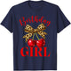 Birthday Girl Leopard Coquette Bow Red Cherry Bday Women T-Shirt - T-Shirt | Navy