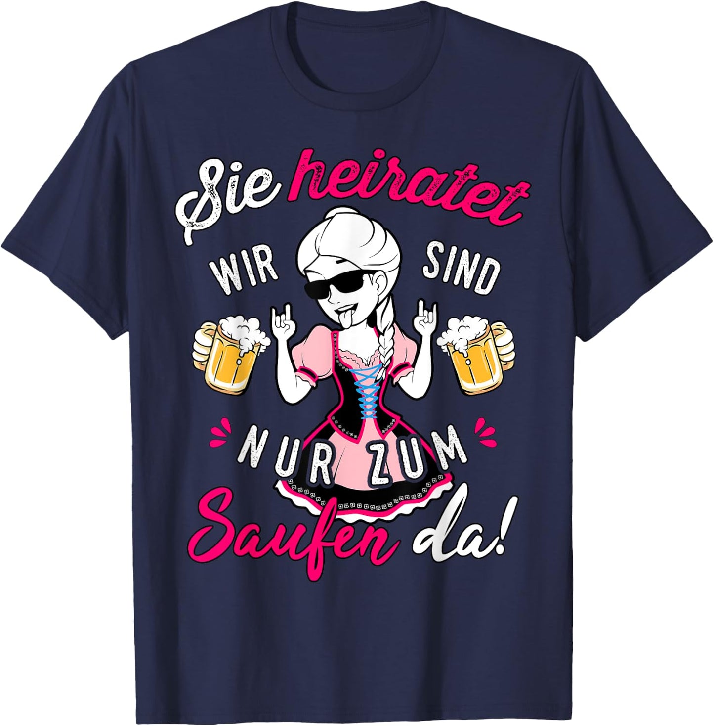 Team Bride Outfit JGA Women's Hen Night , black T-Shirt - T-Shirt | Navy