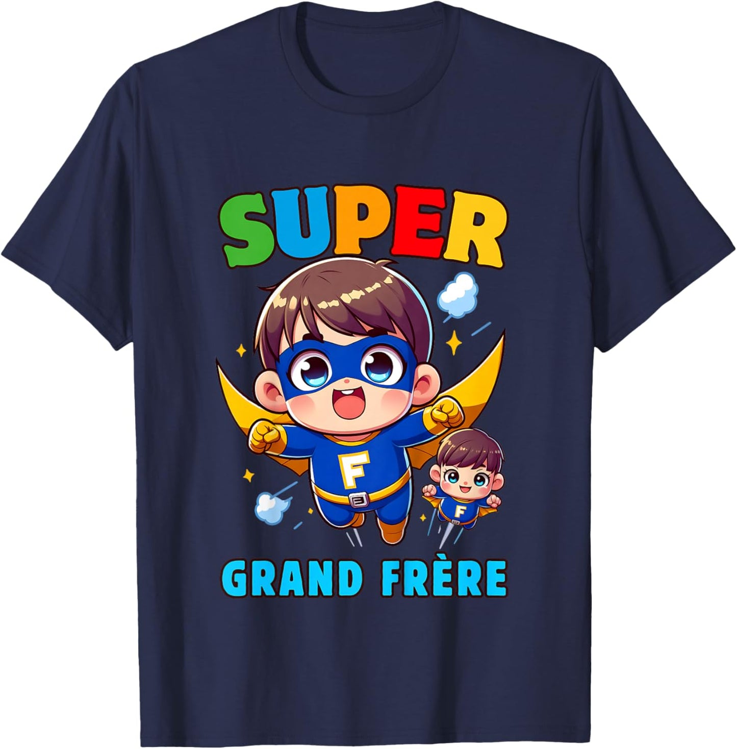 Kid Big Brother 2025 Gift Boys Super Big Brother , white, 2 T-Shirt - T-Shirt | Navy