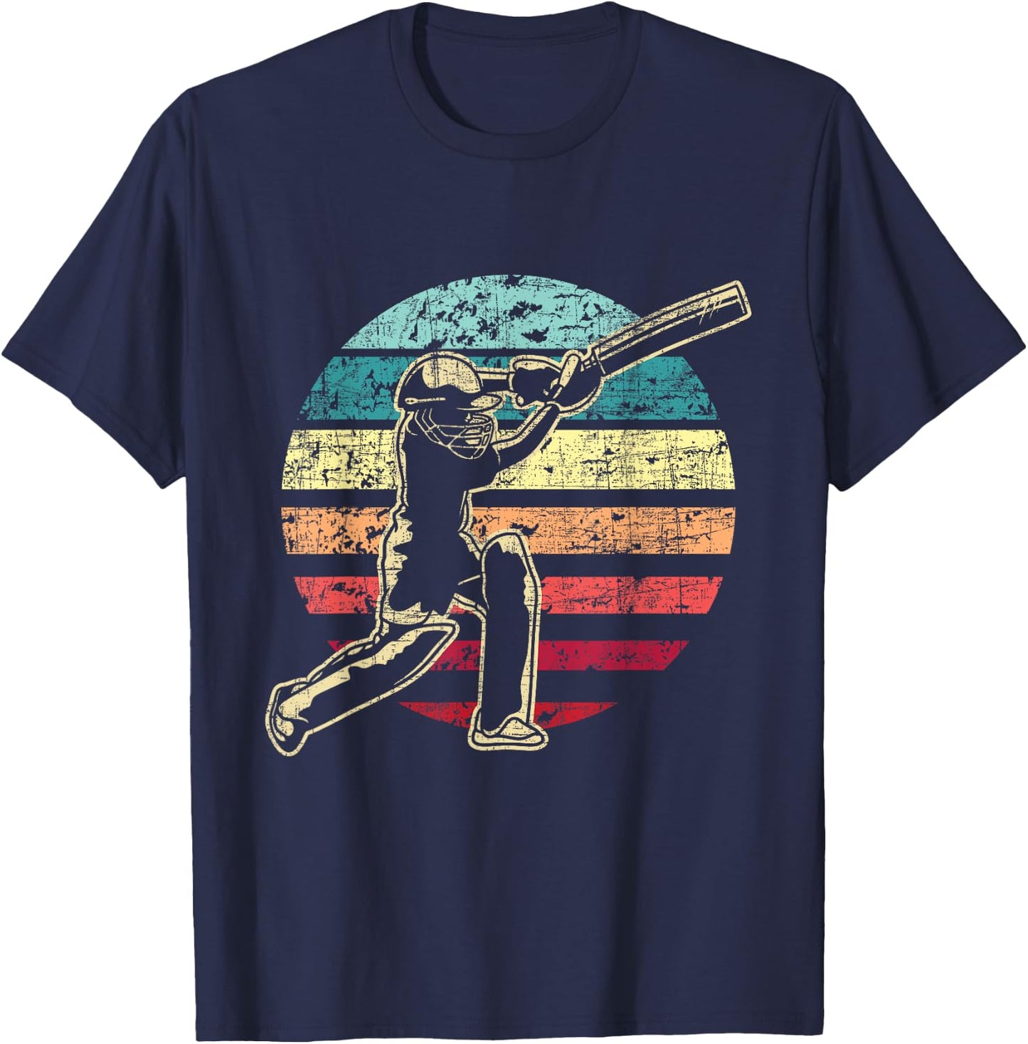 Retro Vintage Cricket Game - Cricketer Cricketing Batting T-Shirt - T-Shirt | Navy