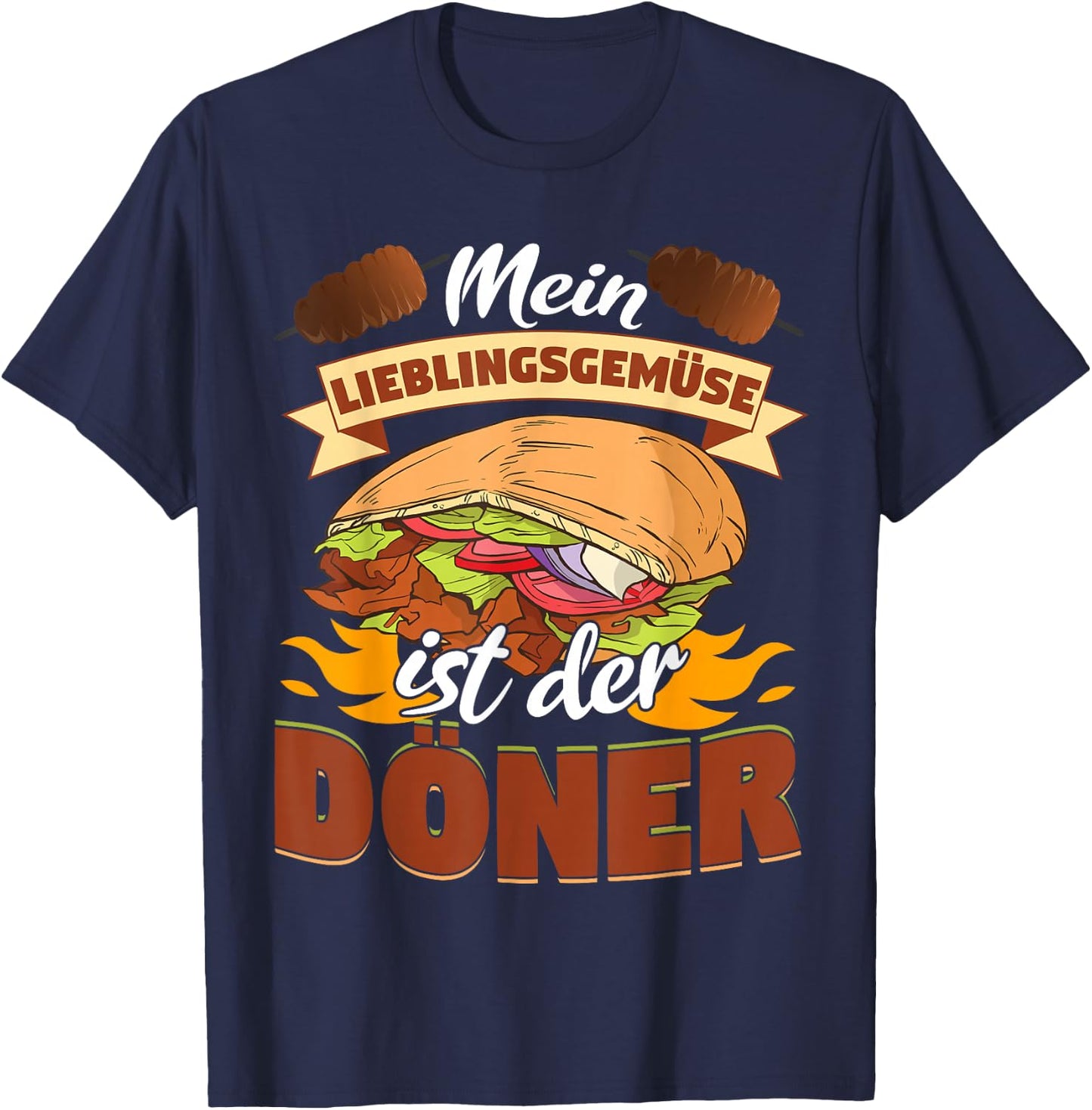 Döner Dürum Mein Lieblingsgemüse ist der Döner T-Shirt - T-Shirt | Navy