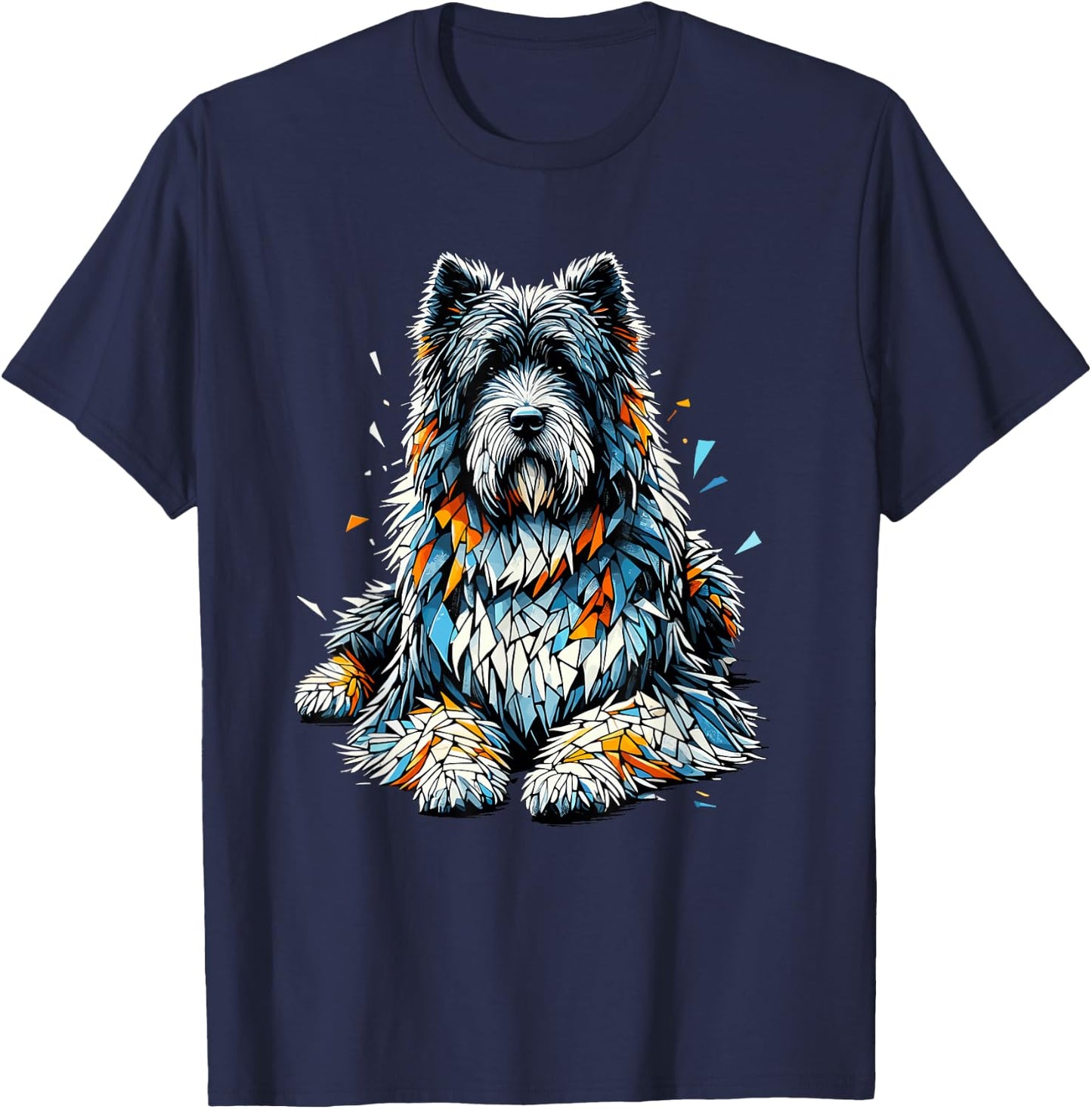 Polygon Art Bouvier Des Flandres T-Shirt - T-Shirt | Navy