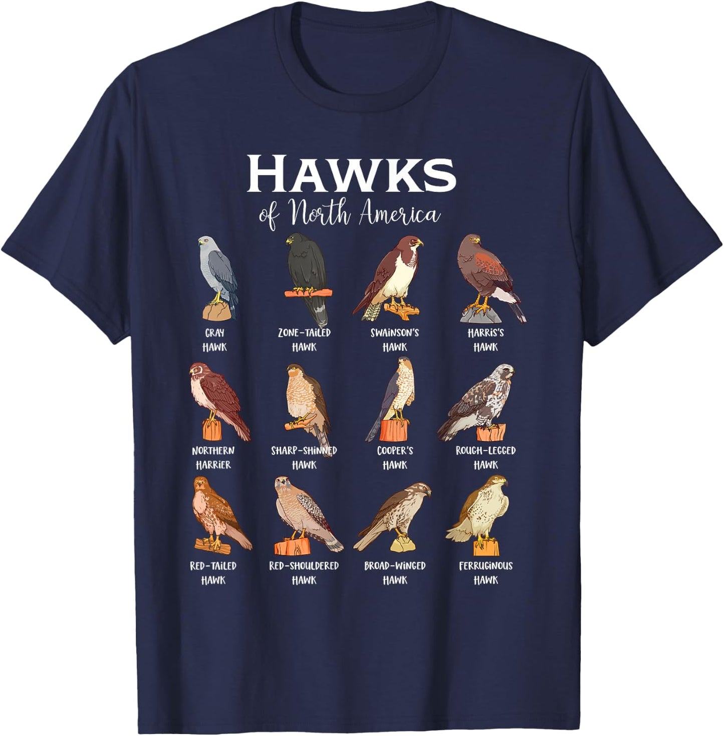 Hawks of North America T-Shirt - T-Shirt | Navy