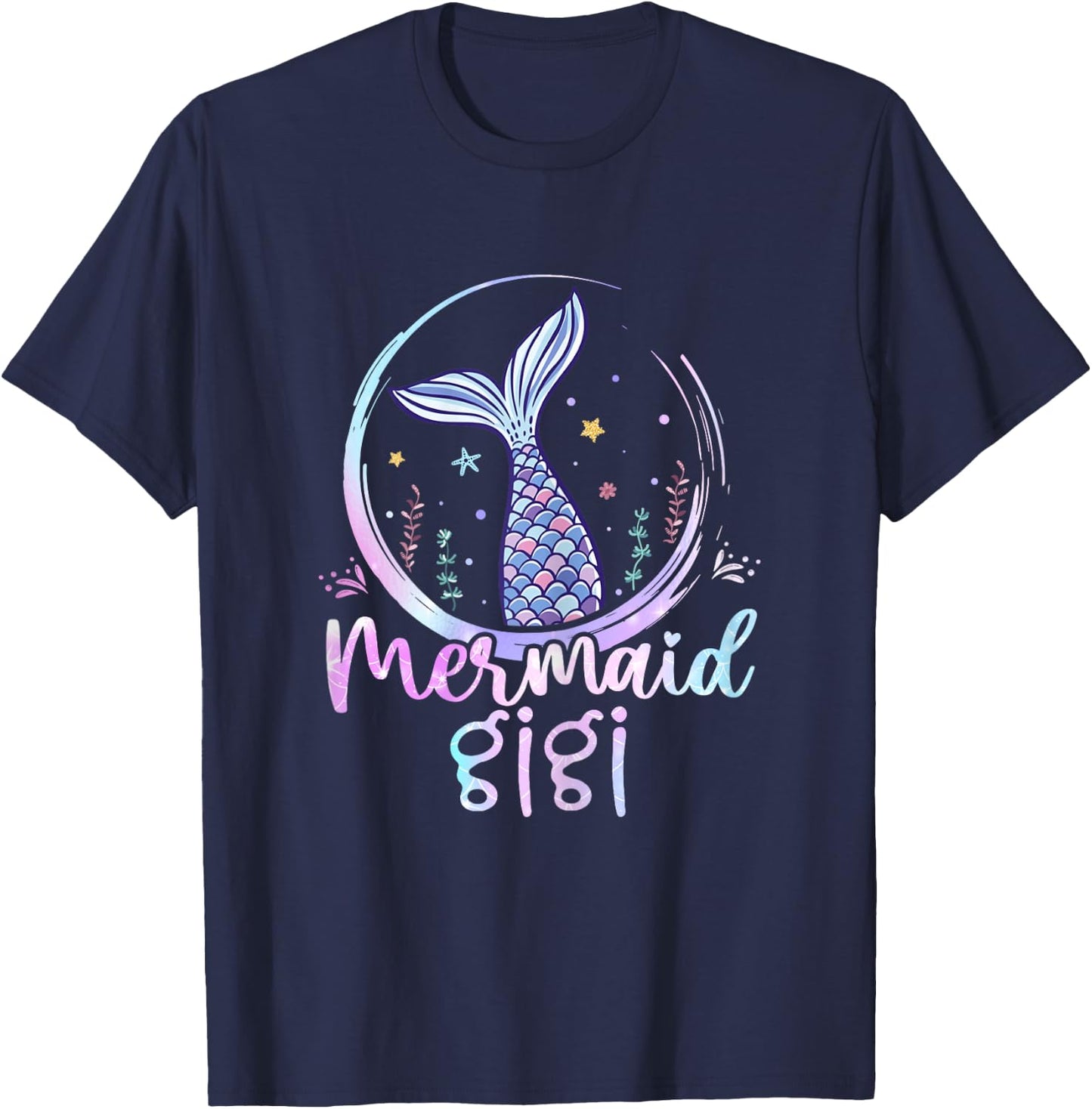 Mermaid Gigi Birthday Mermaid Girl Beach Mermaid Tail T-Shirt - T-Shirt | Navy