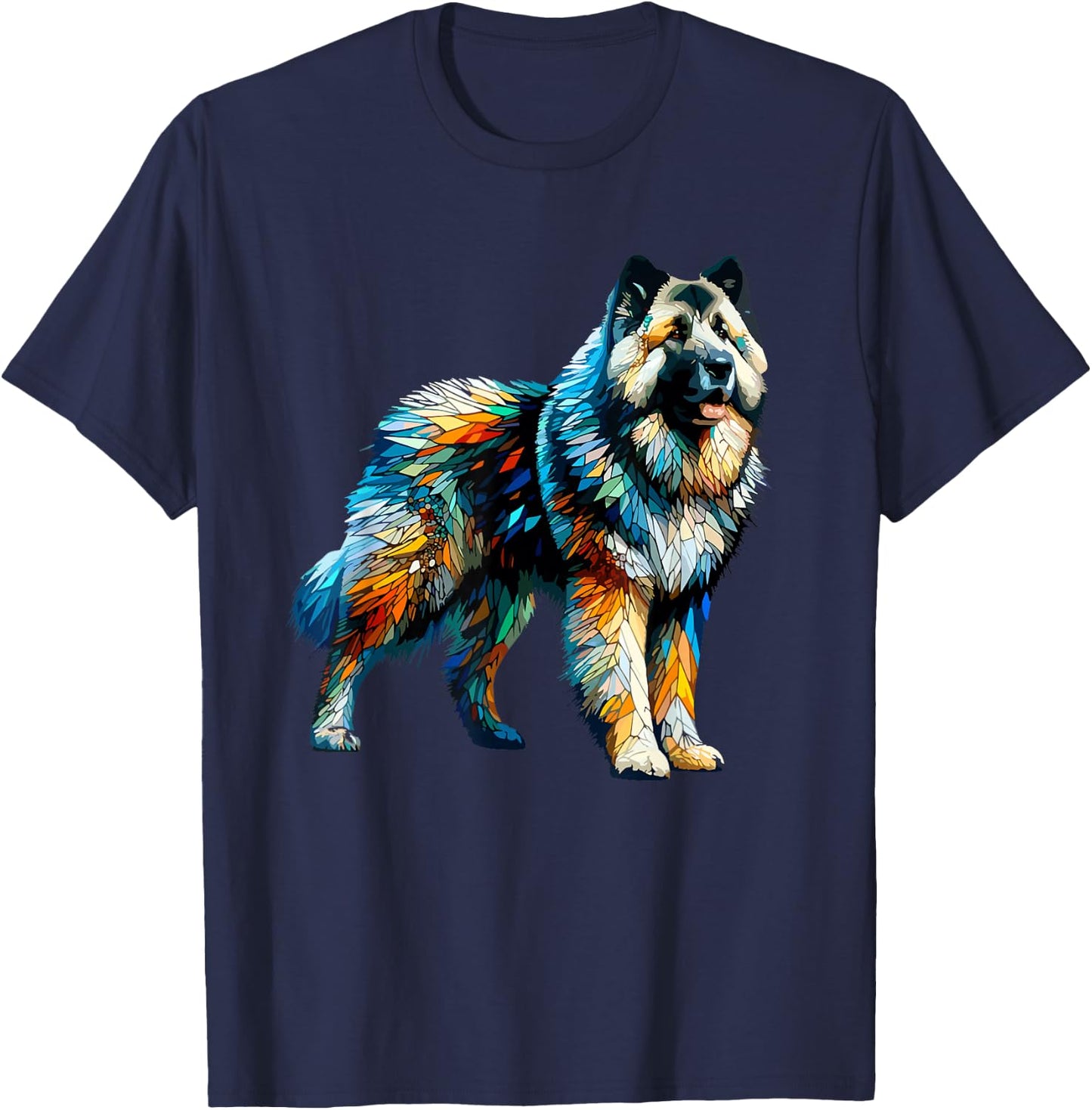 Polygon Art Caucasian Shepherd Dog Caucasian Ovcharka T-Shirt - T-Shirt | Navy
