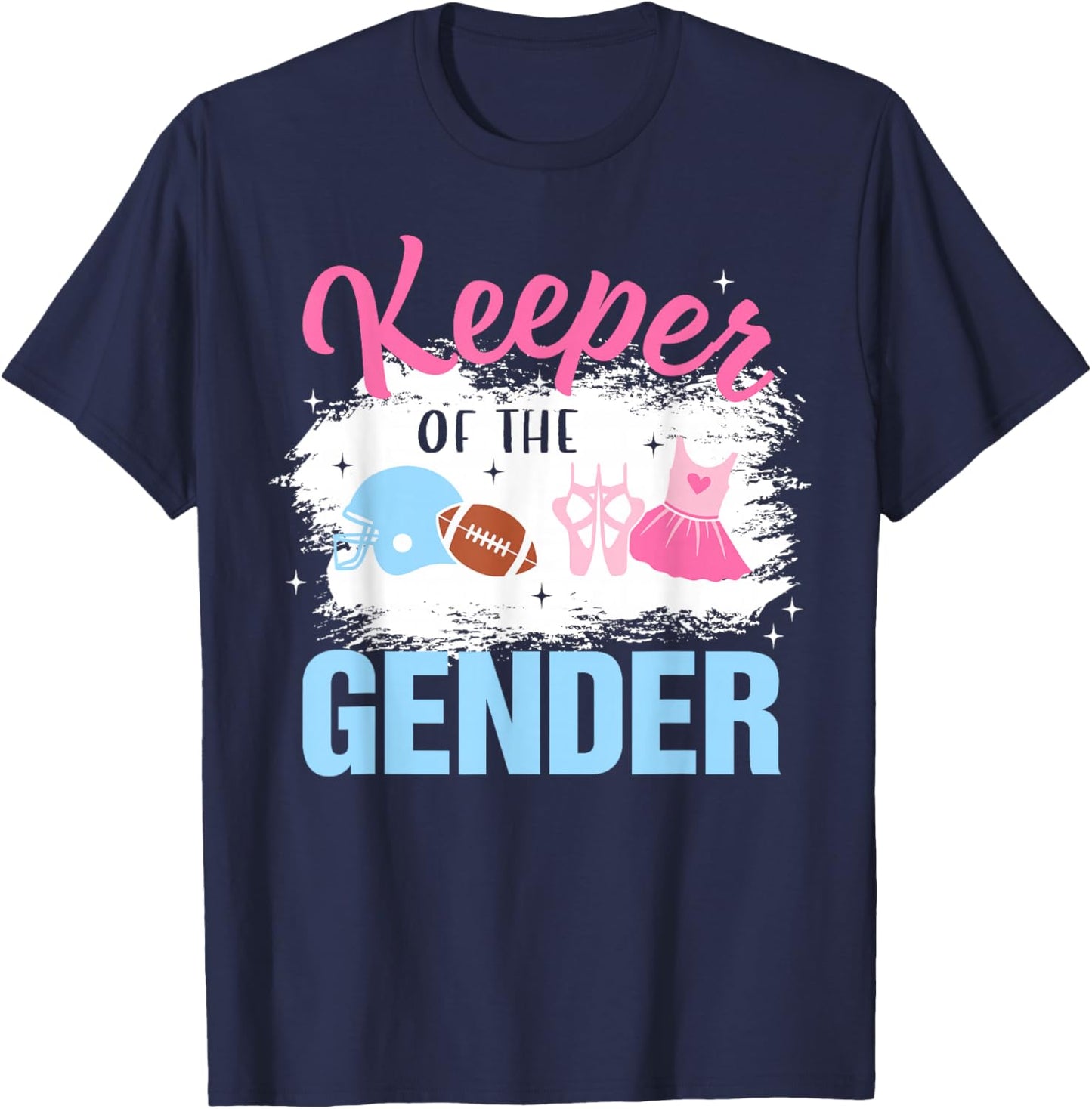 Keeper of the Gender Baby Announcement Tutus or Touchdowns T-Shirt - T-Shirt | Navy