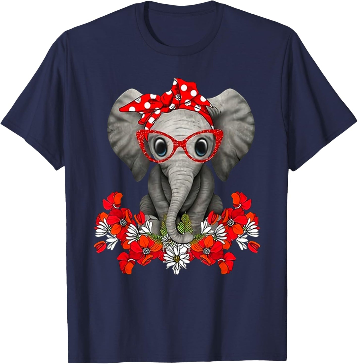 Save The Elephants Elephant mom red bow woman T-Shirt - T-Shirt | Navy